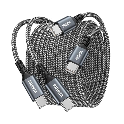 USB C auf USB C Kabel, 100W [2m+2m] Typ C Schnellladekabel PD Schnellladekabel Nylon Ladekabel USBC Aufladekabel für iPhone 15 16 iPad Pro/Air MacBook Samsung S25 S24 S23 S22 S20 Pixel usw von NIBIKIA