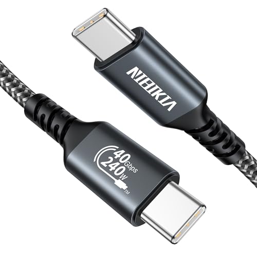 USB4 Kabel mit Thunderbolt 4 Kabel 1M, 40Gbps USB C Datenkabel, 8K@60Hz 4K@144Hz HDR Videokabel, Schnellladung 240W 5A PD3.1 für MacBook, iPad, iPhone 15 Pro, SSD, Docking Station, USB-C Monitor USB4 Kabel mit Thunderbolt 4 Kabel 1M, 40Gbps USB C Datenkabel, 8K@60Hz 4K@144Hz HDR Videokabel, Schnellladung 240W 5A PD3.1 für MacBook, iPad, iPhone 15 Pro, SSD, Docking Station, USB-C Monitor von NIBIKIA