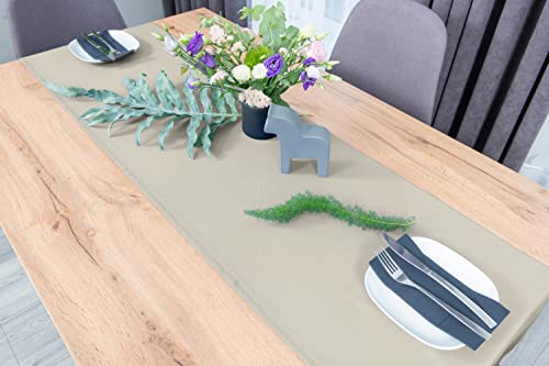 NIBLO Tischdecke Tischläufer Tischtuch Tischwäsche Tischdekoration Tafeltuch (Ecru, Tischläufer - 30 x 100 cm) von NIBLO