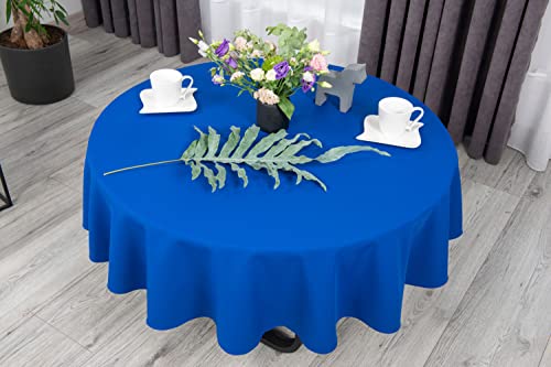 NIBLO Tischdecke Tischläufer Tischtuch Tischwäsche Tischdekoration Tafeltuch (Kornblumen, Oval Tischdecke - 140 x 180 cm) von NIBLO