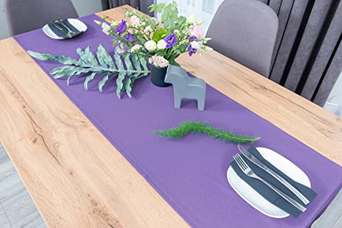NIBLO Tischdecke Tischläufer Tischtuch Tischwäsche Tischdekoration Tafeltuch (Lavendell, Tischläufer - 30 x 100 cm) von NIBLO