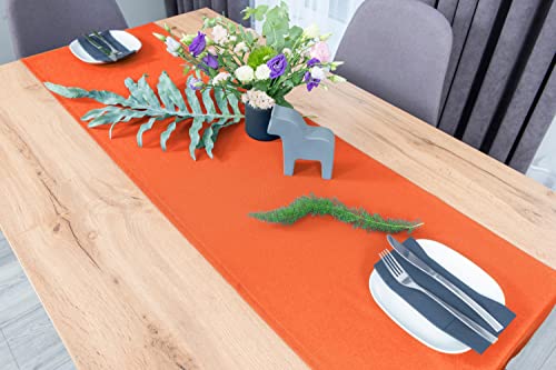 NIBLO Tischdecke Tischläufer Tischtuch Tischwäsche Tischdekoration Tafeltuch (Orange, Tischläufer - 30 x 100 cm) von NIBLO