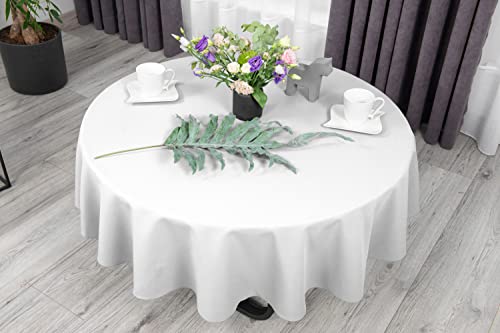 NIBLO Tischdecke Tischläufer Tischtuch Tischwäsche Tischdekoration Tafeltuch (Weiß, Oval Tischdecke - 120 x 260 cm) von NIBLO