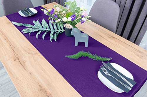 NIBLO Tischdecke Tischläufer Tischtuch Tischwäsche Tischdekoration Tafeltuch (Violett, Tischläufer - 40 x 180 cm) von NIBLO