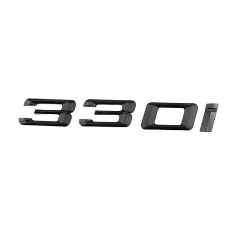NIBOTT 318i 325i 328i 330i 340i Silber/Schwarz ABS Nummer Buchstaben Kofferraum Abzeichen Emblem Aufkleber Passend for BMW 3er Serie (Color : 330i Bright Black) von NIBOTT