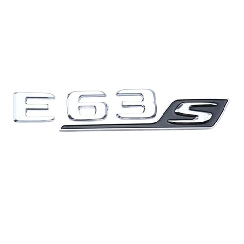 NIBOTT 3D ABS Auto Hinten Stamm Aufkleber Emblem Logo GLE63S Abzeichen Fit for Mercedes AMG CE GLC GLE 63 S W205 w204 W213 W212 X253 W167 W166 C292 (Color : E63 Silver) von NIBOTT
