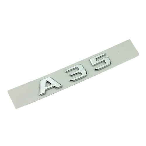 NIBOTT 3D ABS Chrom Auto Buchstaben Stamm Emblem Abzeichen Fit for Mercedes A35 AMG A45 A220 A260 A180 A200 W176 W177 Logo Aufkleber Zubehör (Color : A 35, Size : 2017-2022) von NIBOTT