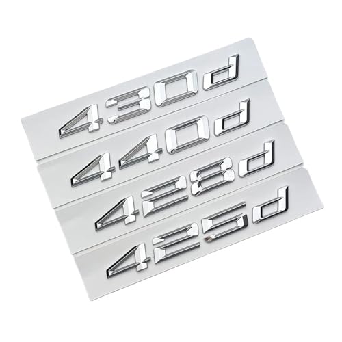 NIBOTT 3D ABS Chrom Logo 425d 428d 430d 440d Emblem Auto Abzeichen Stamm Aufkleber Fit for BMW 425d 428d 430d 440d Schriftzug Stikcers Zubehör (Size : 428d) von NIBOTT