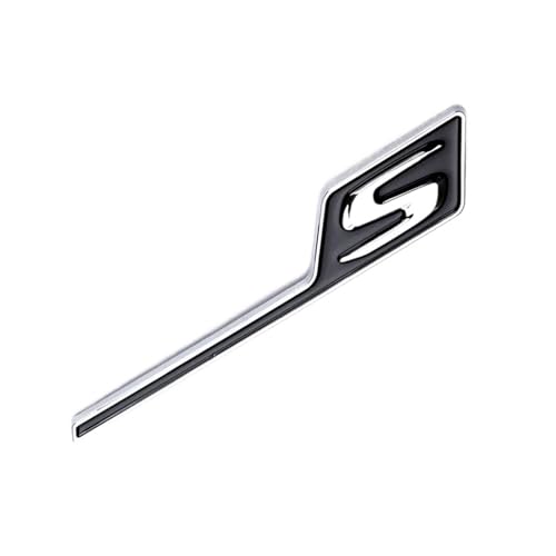 NIBOTT 3D-ABS-Kofferraum-S-Logo-Abzeichen-Aufkleber passend for Mercedes S-Emblem AMG A45 W176 CLA45 C117 C63 W205 E63 W212 GLA45 X156 GLC GLE 63 (Color : Black Silver) von NIBOTT