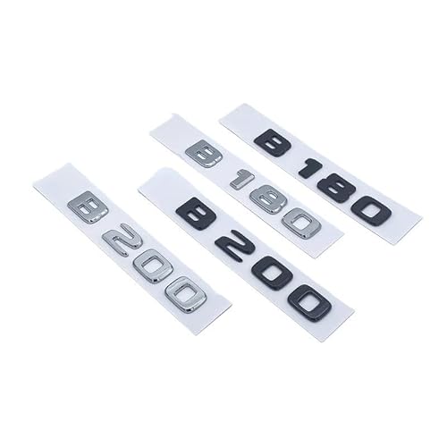 NIBOTT 3D Buchstaben B180 B200 B220 B250 B260 B200d 4Matic ABS Emblem Passend for Mercedes Benz B W246 W247 W242 Kofferraum Hinten Logo Aufkleber (Color : Silver, Size : B260) von NIBOTT