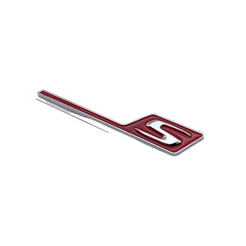 NIBOTT ABS S-Abzeichen-Emblem for den Kofferraum, passend for Mercedes-Benz AMG S AMG E63S C63S GLC63S GLE63S GLS63S GTS GT43S GTR GT53 GT50 CLA45S (Color : Silver red Big) von NIBOTT