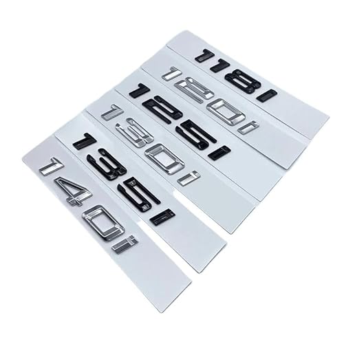 NIBOTT Alte Schriftart Zahlen Buchstabe 116i 118i 120i 125i 128i 130i 135i 140i Top ABS Emblem Passend for BMW 1er Auto Kofferraum Typenschild Logo Aufkleber (Color : Silver, Size : 125i) von NIBOTT