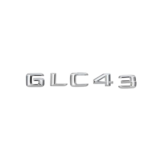 NIBOTT Auto-Heck-Emblem, Zahlenbuchstaben, Autoaufkleber for GLC 43 GLC43, Chrom-Silber/Mattschwarz NIBOTT Auto-Heck-Emblem, Zahlenbuchstaben, Autoaufkleber for GLC 43 GLC43, Chrom-Silber/Mattschwarz von NIBOTT