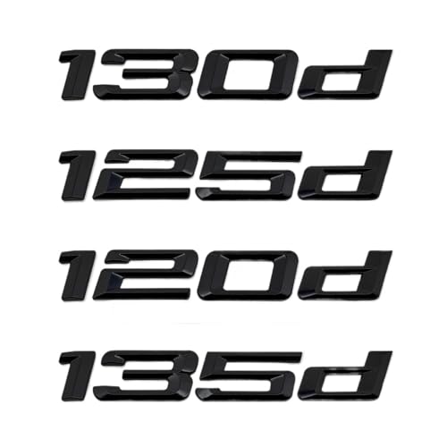 NIBOTT Chrom-Buchstaben 120d 130d 125d 135d 118d Passend for BMW 1er E87 E81 E82 E87 E88 F20 F21 Kofferraum-hinteres Emblem-Logo-Aufkleber-Abzeichen(Chrome Silver,135d) von NIBOTT