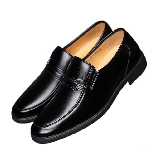 NIBOTT Herren-Lederschuhe aus weichem Leder, Business-Casual-Schuhe, atmungsaktive Schuhe for Väter mittleren und älteren Alters Oxfords(5230Black,43 EU) von NIBOTT