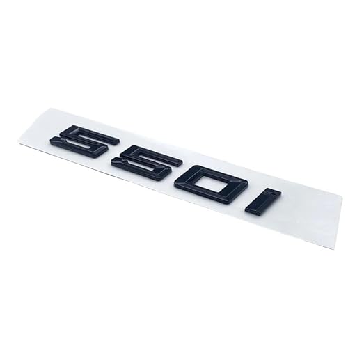 NIBOTT Schriftart, Zahlen, Buchstaben, 520i, 523i, 525i, 530i, 535i, 540i, ABS-Emblem, Passend Fit for BMW 5 GT-Serie E39 E60 E61 F10 F11, Kofferraum-Logo-Aufkleber (Color : Glossy Black 550i) von NIBOTT