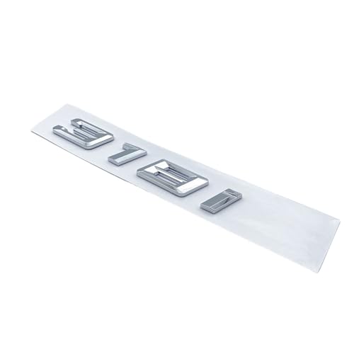 NIBOTT Schriftart Zahlen Buchstaben 316i 318i 320i 325i 328i 330i 340i GT ABS Emblem Passend Fit for BMW 3er E90 E46 F30 Kofferraum-Logo-Aufkleber (Color : Silver 318i) von NIBOTT