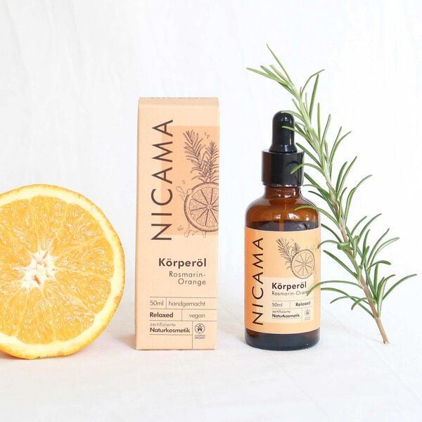 NICAMA Körperöl Rosmarin-Orange - Natürliches Pflege- und Massageöl - bio & vegan von NICAMA