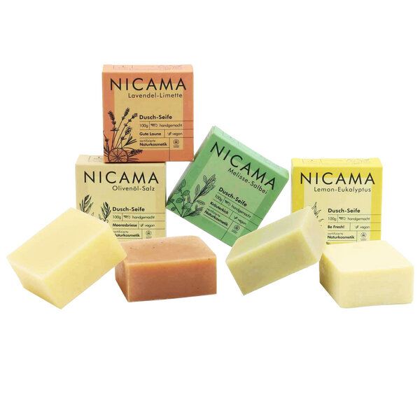 NICAMA Naturkosmetik Duschseife 4er-Set von NICAMA