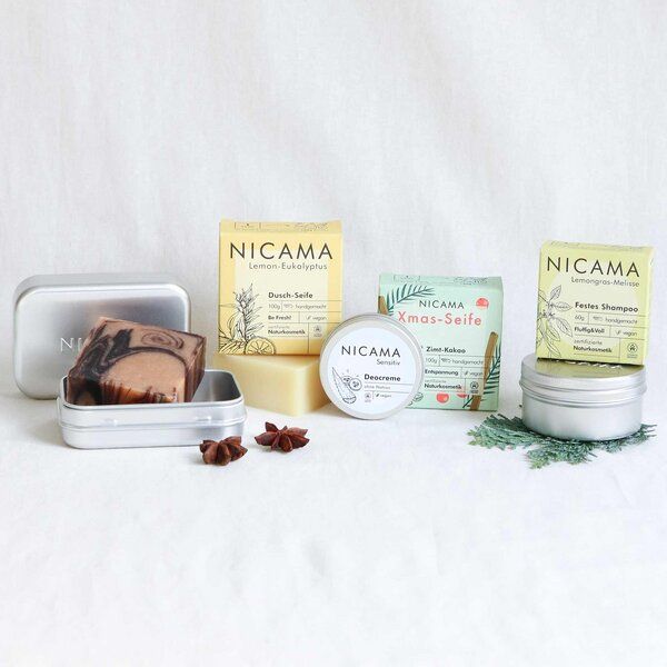 NICAMA Plastikfreies XMAS-Naturkosmetik-Set "Frische Bescherung" von NICAMA