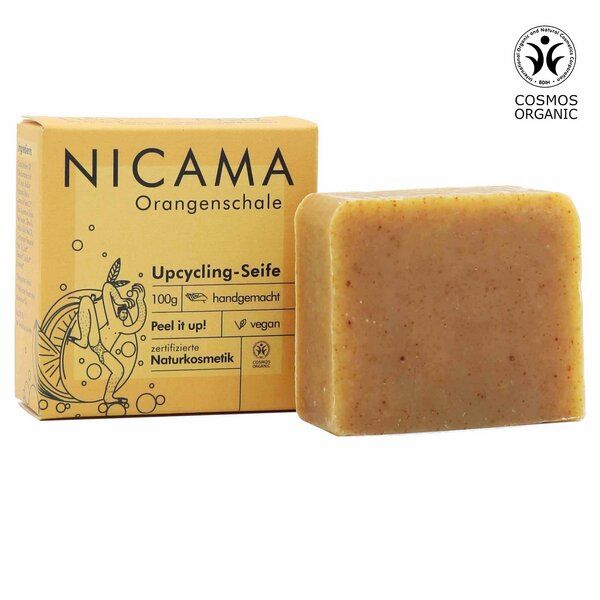 NICAMAᵘᵖ Upcycling-Seife mit Peelingeffekt - Orangenschale von NICAMA