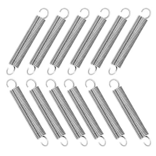 NICAVKIT 10 Stück Edelstahl Zugfedern mit Haken, Spannfeder Zugfeder 70mm freie Länge,Außendurchmesser 10mm,Drahtdurchmesser 1,2mm,Maximale Zugkraft 3.3KG - 1,2x10x70mm von NICAVKIT