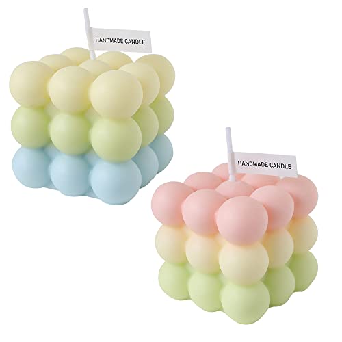 NICAVKIT 2 Stück Bubble Candle, Geometrische Kerze, Duftkerzen Geschenkset für Frauen Natürliches Sojawachs Aromatherapie Bubble Kerzen für Geburtstag, Valentinstag, Aromatherapie, Bad von NICAVKIT