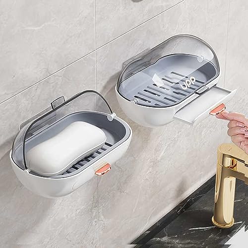 NICAVKIT 2 Stück Seifenschale Seifenhalter für die Dusche, Selbstklebend Seifenschalen zur Wandmontage Mit Abtropfschale, Seifenschalenhalter für die Badezimmerküche von NICAVKIT