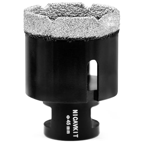 NICAVKIT 45mm Diamant Fliesenbohrer, M14 Diamant Lochsäge Bohrkrone, Diamantbohrer für Porzellan Fliese Granit Marmor Fliesen Bohren von NICAVKIT