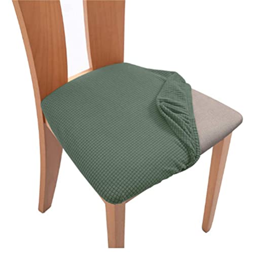 Jacquard Stuhlbezug Sitzfläche Stühle Stretch Spandex waschbar Stuhlüberzug Jacquard-Esszimmer Sitzbezug Stuhl Set von 2 4 6 8 für Esszimmer -grün-6er-Set von NICCEN