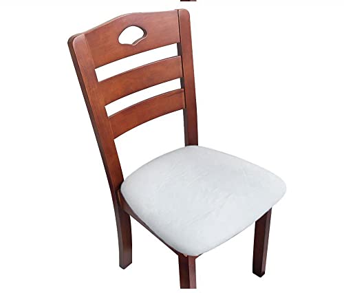 NICCEN Samt Stuhlbezug Sitzfläche Stretch ausgestattetes Esszimmer Sitzbezug Stuhl Abnehmbar Stuhlüberzug Waschbare Möbelschutzbezüge -Weiß-2 STK von NICCEN