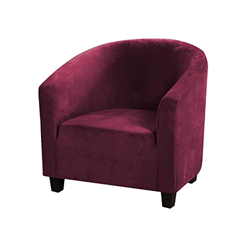 NICCEN Sesselbezug Dicker Samt-Stretch Sesselhussen Abnehmbarer weicher Sessel Sofabezug aus Spandex Möbelschutz für die Wohnzimmerbar -rot von NICCEN
