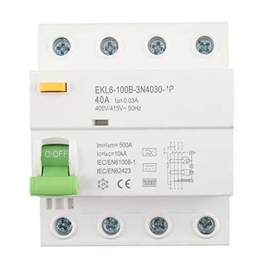 NICCOO Fehlerstromschutzschalter TypB 40A 30mA 4 Polig FI Schutzschalter Allstromsensitiv RCD WALLBOX FI-schalter von NICCOO