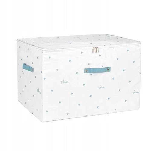 NICE LIFE Faltbarer Cube Aufbewahrungskorb Ordnungsystem für schranka Aufbewahrungsboxen mit Deckel und Griff mit Reißverschluss Oxford (60X45X24 cm, Weiß) von NICE LIFE