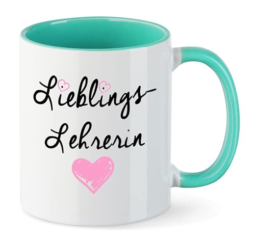 Tasse Lieblings-Lehrerin für die beste Lehrerin, beidseitig Bedruckt. Das Dankeschön als tolles Geschenk. Ob Uni, Schule, Betrieb oder Lehrgang. (Mint) von NICE-PRESENTS