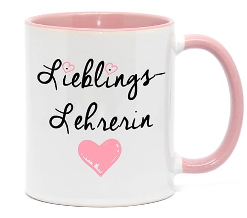 Tasse Lieblings-Lehrerin für die beste Lehrerin, beidseitig Bedruckt. Das Dankeschön als tolles Geschenk. Ob Uni, Schule, Betrieb oder Lehrgang. (Rosa) von NICE-PRESENTS