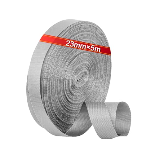NICEIN Grau Rolladengurt Gurtband für Rolladen Jalousien,Langlebige Reißfeste Rollladengurt,Abriebfeste Jalousie Band,Geeignet zum Austausch von Beschädigten oder Verschmutzten Rolloband (23mm x 5m) von NICEIN