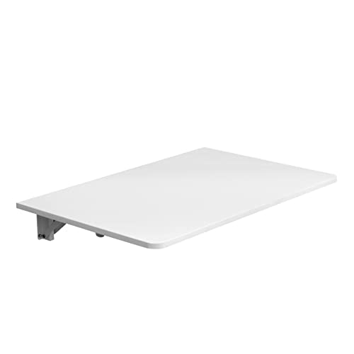 NICEME 60x40 cm Klappbarer Wandtisch, Wand montierter Klapptisch, schwimmender Schreibtisch Esstisch, Kleiner Wandtisch für Küche, Balkon Outdoor (Weiß) von NICEME