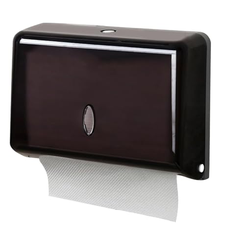 NICEME Papierhandtuchspender,Papierhandtücher Spender ohne Bohren,Wandmontierter Tissue Boxspender FüR Multifold PapierhandtüCher Klopapier Aufbewahrung AbschließBar Bis 200 Blatt -Schwarz von NICEME