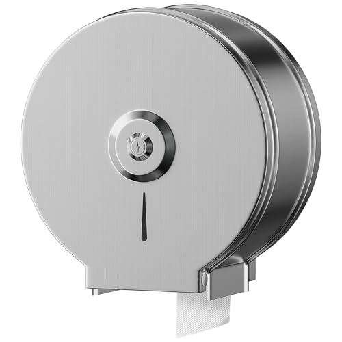 NICEME Papierhandtuchspender - Edelstahl Handtuchspender abschließbar - Öffentliche Toilettenpapierspender -Handtuchspender inklusive Montagematerial -Durchmesser 255mm Mittelachse 40mm von NICEME