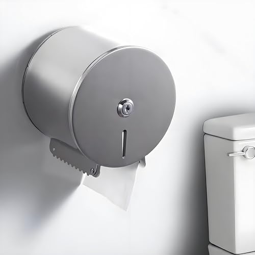 NICEME Toilettenpapierhalter - Edelstahl Handtuchspender abschließbar - Öffentliche Toilettenpapierspender -Handtuchspender inklusive Montagematerial -Durchmesser 149mm Mittelachse 30mm - Silber NICEME Toilettenpapierhalter - Edelstahl Handtuchspender abschließbar - Öffentliche Toilettenpapierspender -Handtuchspender inklusive Montagematerial -Durchmesser 149mm Mittelachse 30mm - Silber von NICEME