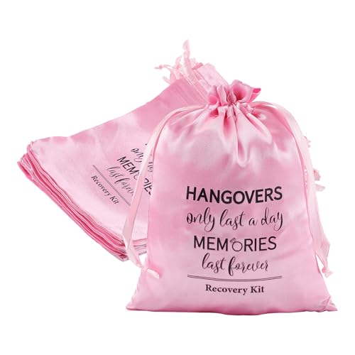 NICENEEDED 10 Stück Hochzeitstaschen 5.9 x 7.9 Zoll Rosa Junggesellenabschiedsdekorationen Wiederverwendbare Duschbeutel Mit Kordelzug Wickeltaschen Für Hochzeit Brautjungfer Trauzeuge von NICENEEDED