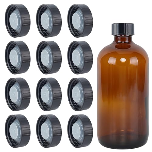 NICENEEDED 12 Packung 40mm Growler Kappen Growler Deckel Poly Seal Schraubverschlüsse Kompatibel Gallonenkrüge Ersatz Für Homebrew Weinherstellung Bierbrauen Schwarz von NICENEEDED