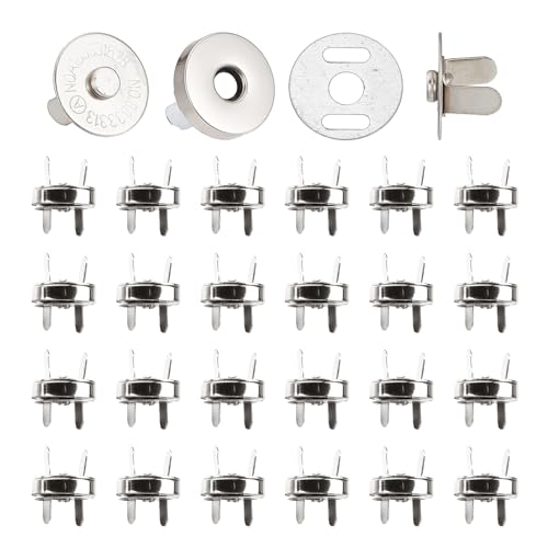 NICENEEDED 24 Set Magnetische Druckknöpfe, 14-Mm-Metallverschluss-Ersatzverschlussknopf, Magnetische Strickknopf-Sets von NICENEEDED