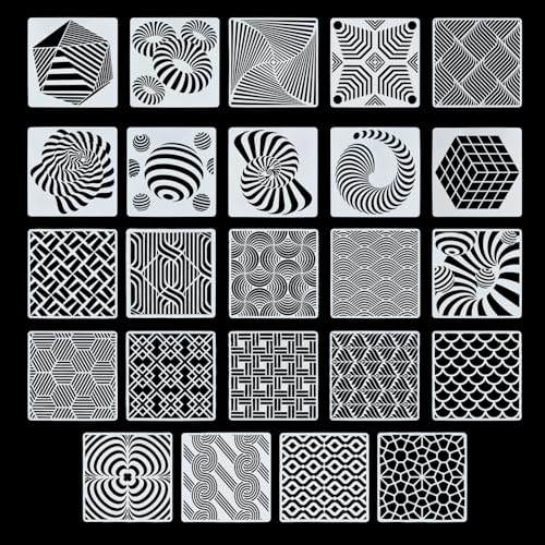 NICENEEDED 24 Stück Geometrie Malschablonen Wiederverwendbare Sechseck Malvorlage Geometrische Schablonen Zum Bemalen von Wänden NICENEEDED 24 Stück Geometrie Malschablonen Wiederverwendbare Sechseck Malvorlage Geometrische Schablonen Zum Bemalen von Wänden von NICENEEDED