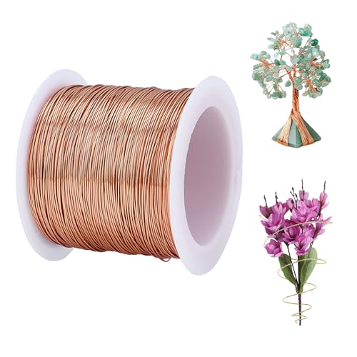 NICENEEDED 25 Gauge 203ft 99.9% Weichkupferdraht 0.5mm Durchmesser Bastel Kupferdrahtspule Reiner Kupferdraht Biegbarer Weicher Kupferdraht Zur Herstellung von Pflanzenschmuck von NICENEEDED