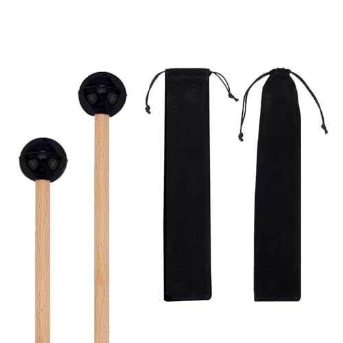 NICENEEDED 2 Stück Gummi Trommelschlägel Mit Trommelstocktasche 8.6" Zungenholz Trommelschlägel Zubehör Für Schlaginstrumente Für Xylophon Woodblock Bells Stick von NICENEEDED
