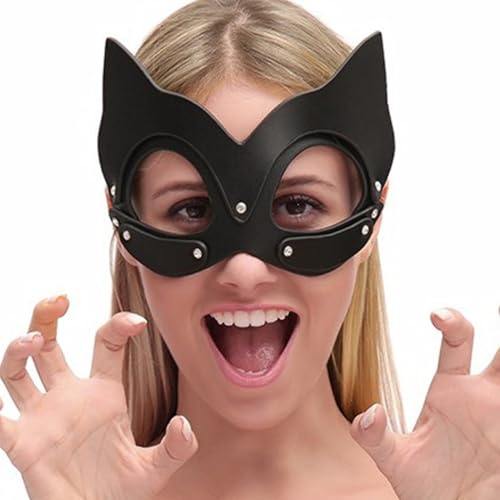 NICENEEDED 4.93 x 8.27 Zoll Leder Katzenmaske Verstellbare Tier Halbgesichtsmasken Maskerade Partymaske Hasenmaske Halloween NICENEEDED 4.93 x 8.27 Zoll Leder Katzenmaske Verstellbare Tier Halbgesichtsmasken Maskerade Partymaske Hasenmaske Halloween von NICENEEDED