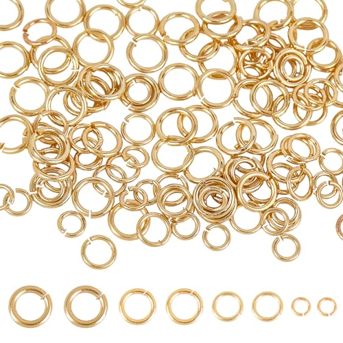 NICENEEDED 400 Stück 18K Vergoldete Biegeringe, 4 Größen Goldene Offene Ringe, Spaltringe Schmuck Verbindungsringe Ungelöteter O-Ring NICENEEDED 400 Stück 18K Vergoldete Biegeringe, 4 Größen Goldene Offene Ringe, Spaltringe Schmuck Verbindungsringe Ungelöteter O-Ring von NICENEEDED