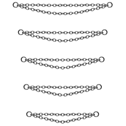 NICENEEDED 5 Stück Stahlkette Für Nasenringe Oben Nasenstecker Aus Silberlegierung Nasenlochkette Doppelter Ketten Nasenpiercing Schmuck Für Frauen Und Männer von NICENEEDED